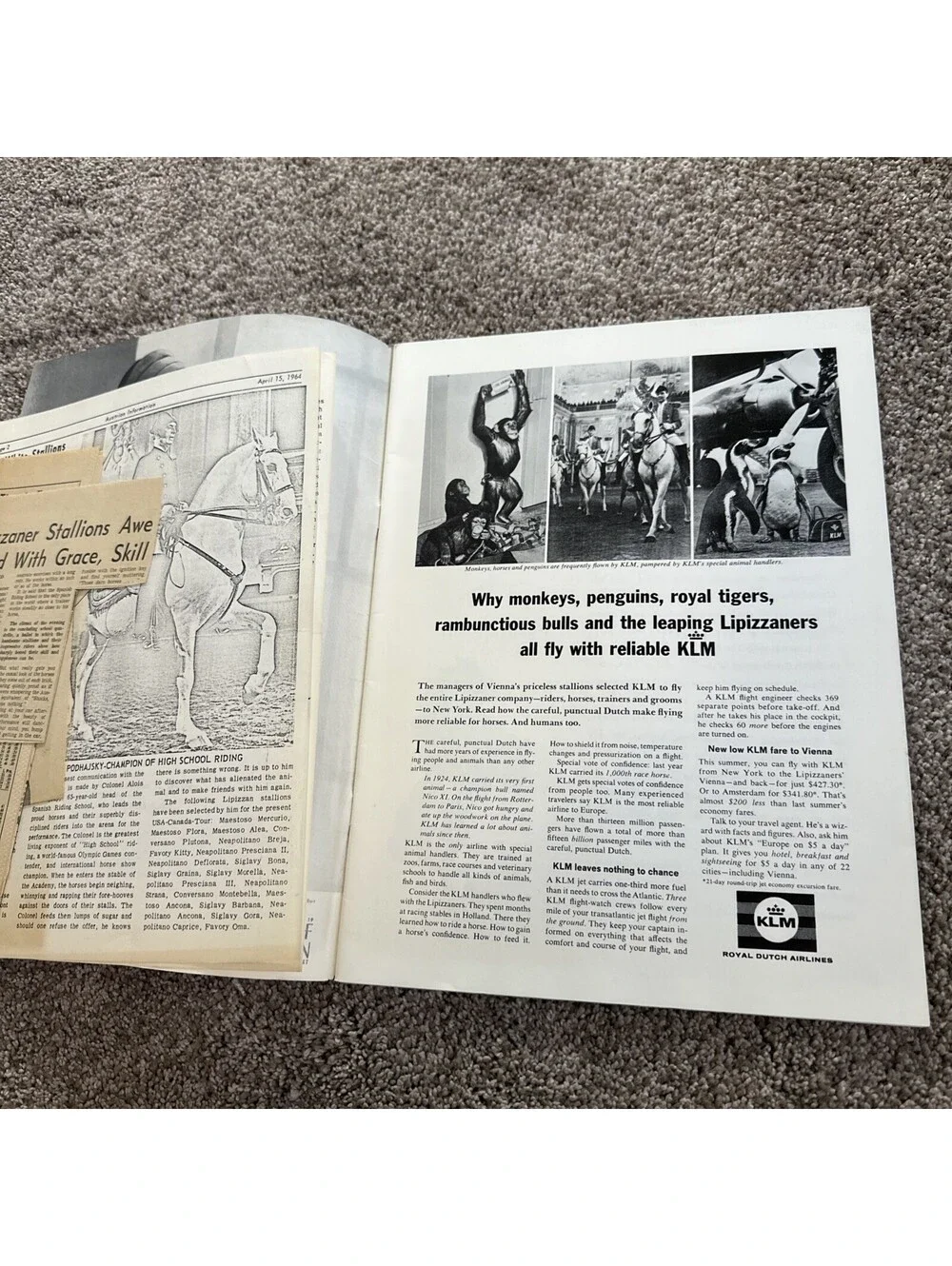 SPANISH RIDING SCHOOL OF VIENNA 1964 US Tour PROGRAM